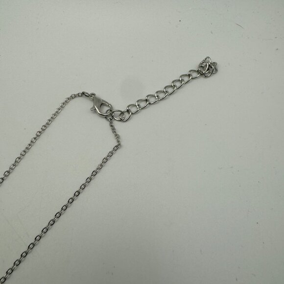 Heart Pendant Necklace & Earrings Set With Red Rhinestones - Picture 5 of 5